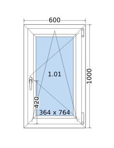 Kunststofffenster PVC Fenster 60 x 100 cm DREH/KIPP Salamander GreenEvolution 76 2