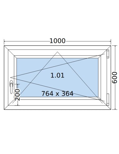 Kunststofffenster PVC Fenster 100 x 60 cm DREH/KIPP Salamander GreenEvolution 76