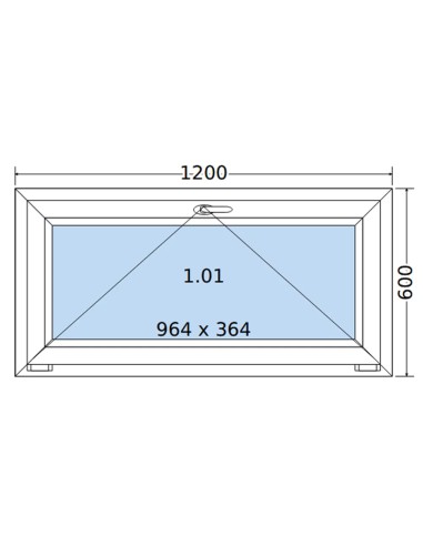 Kunststofffenster PVC Fenster 120 x 60 cm KIPP Salamander GreenEvolution 76