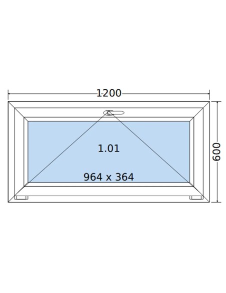 Kunststofffenster PVC Fenster 120 x 60 cm KIPP Salamander GreenEvolution 76