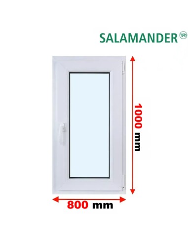 Kunststofffenster PVC Fenster 80 x 100 cm DREH/KIPP Salamander GreenEvolution 76