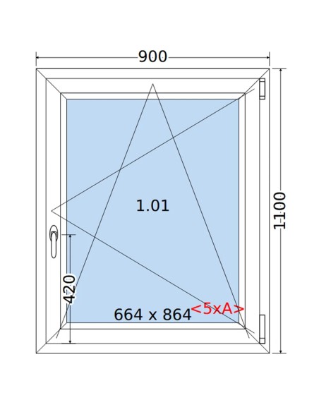Kunststofffenster PVC Fenster 90 x 110 cm DREH/KIPP Salamander GreenEvolution 76