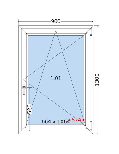 Kunststofffenster PVC Fenster 90 x 130 cm DREH/KIPP Salamander GreenEvolution 76