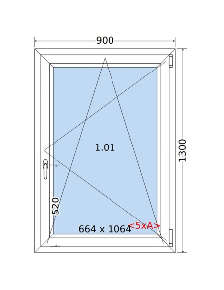 Kunststofffenster PVC Fenster 90 x 130 cm DREH/KIPP Salamander GreenEvolution 76