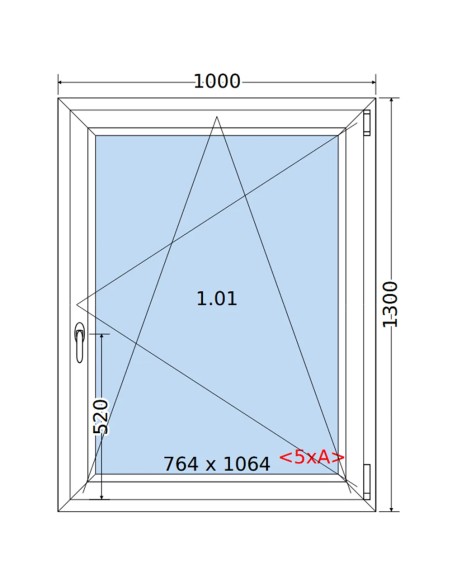 Kunststofffenster PVC Fenster 100 x 130 cm DREH/KIPP Salamander GreenEvolution 76