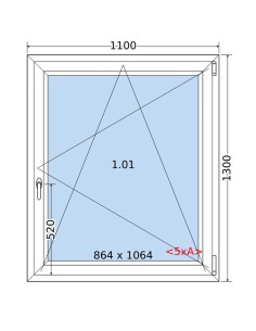 Kunststofffenster PVC Fenster 110 x 130 cm DREH/KIPP Salamander GreenEvolution 76 2