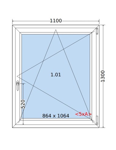 Kunststofffenster PVC Fenster 110 x 130 cm DREH/KIPP Salamander GreenEvolution 76