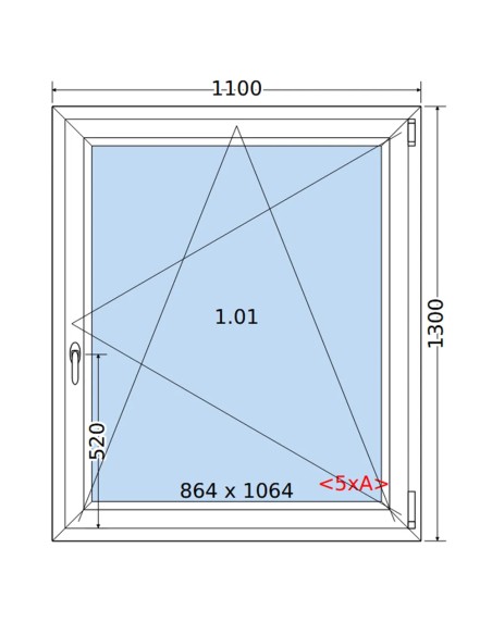 Kunststofffenster PVC Fenster 110 x 130 cm DREH/KIPP Salamander GreenEvolution 76