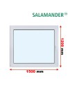Kunststofffenster PVC Fenster 150 x 120 cm DREH/KIPP Salamander GreenEvolution 76