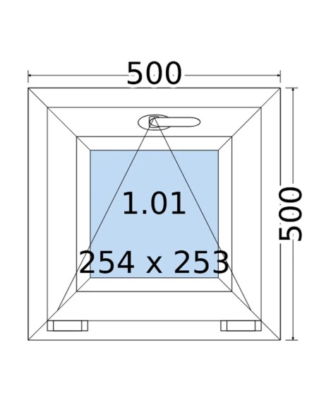 Kunststofffenster PVC Fenster 50 x 50 cm KIPP Salamander BluEvolution 82