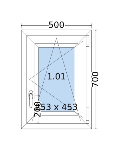 Kunststofffenster PVC Fenster 50 x 70 cm DREH/KIPP Salamander BluEvolution 82