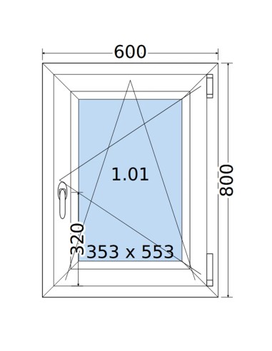Kunststofffenster PVC Fenster 60 x 80 cm DREH/KIPP Salamander BluEvolution 82