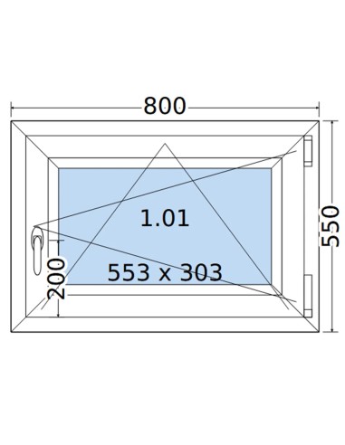 Kunststofffenster PVC Fenster 80 x 55 cm DREH/KIPP Salamander BluEvolution 82