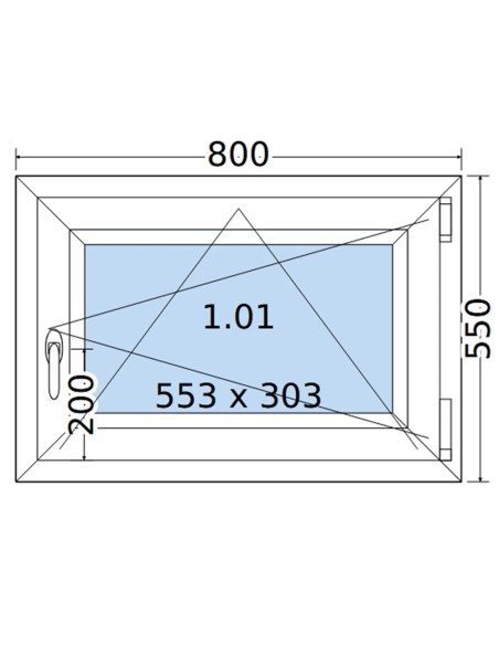 Kunststofffenster PVC Fenster 80 x 55 cm DREH/KIPP Salamander BluEvolution 82