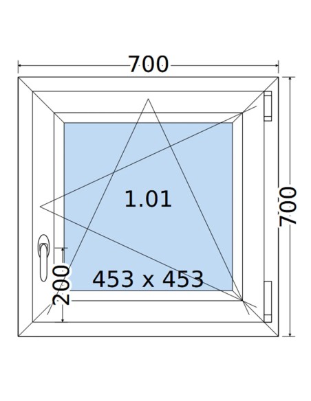 Kunststofffenster PVC Fenster 70 x 70 cm DREH/KIPP Salamander BluEvolution 82