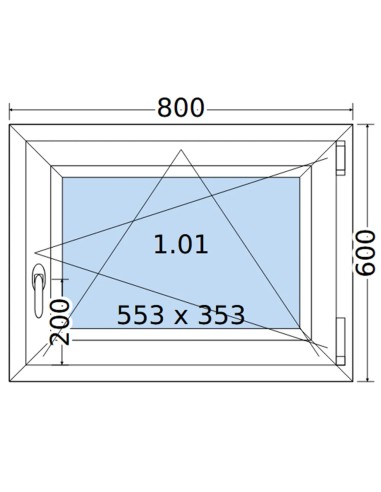 Kunststofffenster PVC Fenster 80 x 60 cm DREH/KIPP Salamander BluEvolution 82