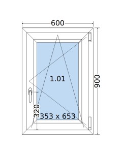 Kunststofffenster PVC Fenster 60 x 90 cm DREH/KIPP Salamander BluEvolution 82 2
