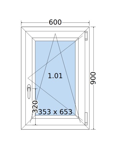 Kunststofffenster PVC Fenster 60 x 90 cm DREH/KIPP Salamander BluEvolution 82