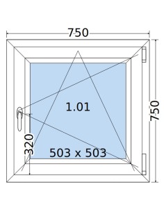 Kunststofffenster PVC Fenster 75 x 75 cm DREH/KIPP Salamander BluEvolution 82 2