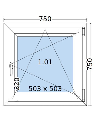 Kunststofffenster PVC Fenster 75 x 75 cm DREH/KIPP Salamander BluEvolution 82