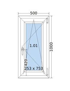 Kunststofffenster PVC Fenster 50 x 100 cm DREH/KIPP Salamander BluEvolution 82 2
