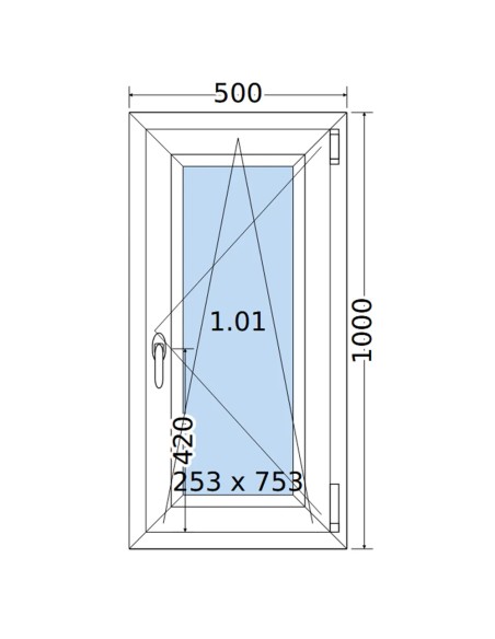 Kunststofffenster PVC Fenster 50 x 100 cm DREH/KIPP Salamander BluEvolution 82