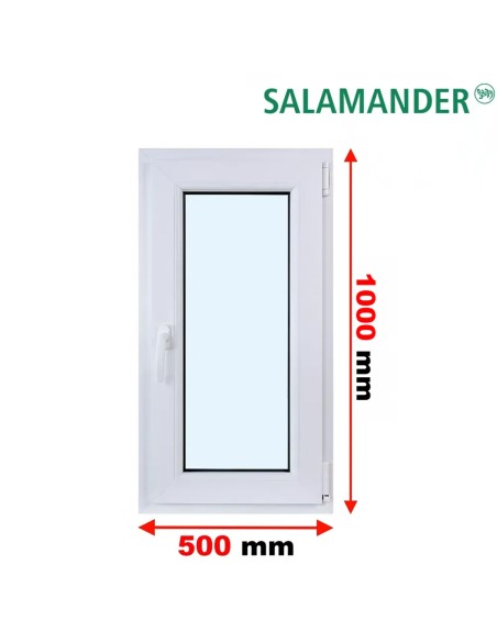 Kunststofffenster PVC Fenster 50 x 100 cm DREH/KIPP Salamander BluEvolution 82