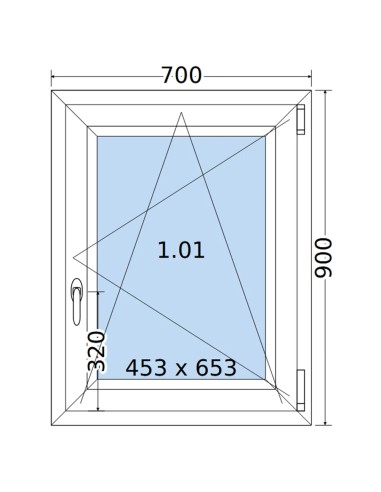 Kunststofffenster PVC Fenster 70 x 90 cm DREH/KIPP Salamander BluEvolution 82