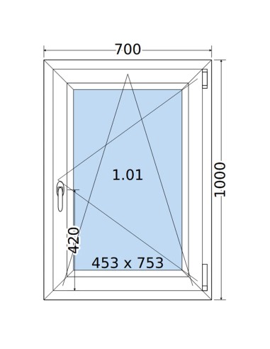 Kunststofffenster PVC Fenster 70 x 100 cm DREH/KIPP Salamander BluEvolution 82