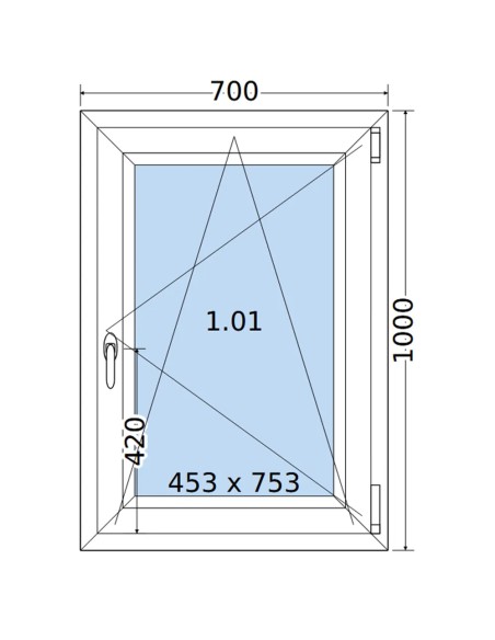 Kunststofffenster PVC Fenster 70 x 100 cm DREH/KIPP Salamander BluEvolution 82
