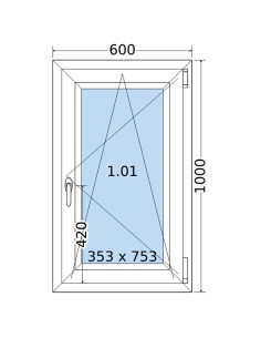 Kunststofffenster PVC Fenster 60 x 100 cm DREH/KIPP Salamander BluEvolution 82 2
