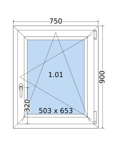 Kunststofffenster PVC Fenster 75 x 90 cm DREH/KIPP Salamander BluEvolution 82 2