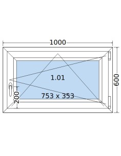 Kunststofffenster PVC Fenster 100 x 60 cm DREH/KIPP Salamander BluEvolution 82 2