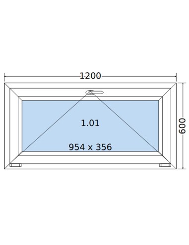 Kunststofffenster PVC Fenster 120 x 60 cm KIPP Salamander BluEvolution 82