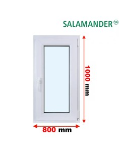 Kunststofffenster PVC Fenster 80 x 100 cm DREH/KIPP Salamander BluEvolution 82
