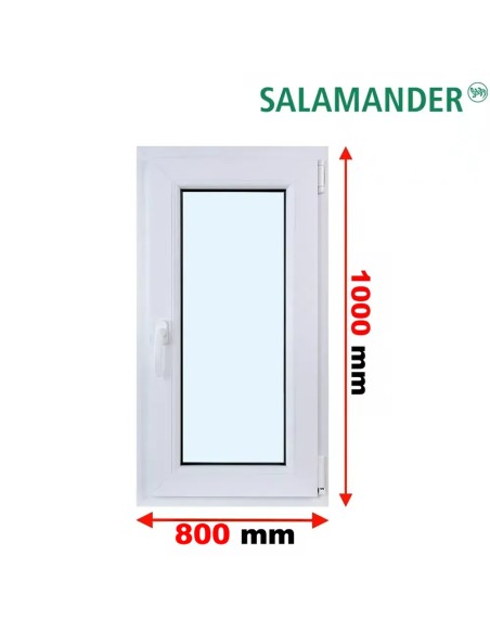 Kunststofffenster PVC Fenster 80 x 100 cm DREH/KIPP Salamander BluEvolution 82