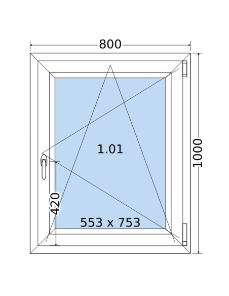 Kunststofffenster PVC Fenster 80 x 100 cm DREH/KIPP Salamander BluEvolution 82