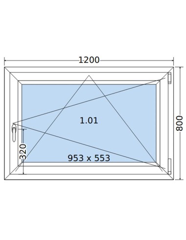 Kunststofffenster PVC Fenster 120 x 80 cm DREH/KIPP Salamander BluEvolution 82