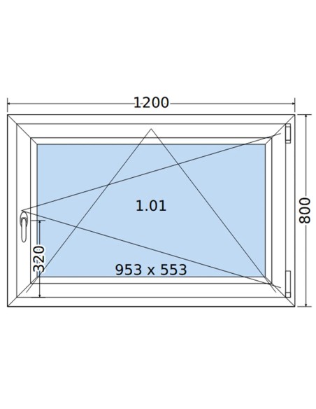Kunststofffenster PVC Fenster 120 x 80 cm DREH/KIPP Salamander BluEvolution 82