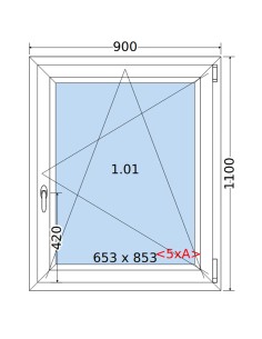 Kunststofffenster PVC Fenster 90 x 110 cm DREH/KIPP Salamander BluEvolution 82 2