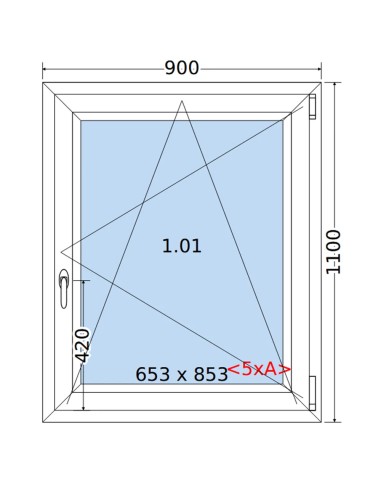 Kunststofffenster PVC Fenster 90 x 110 cm DREH/KIPP Salamander BluEvolution 82