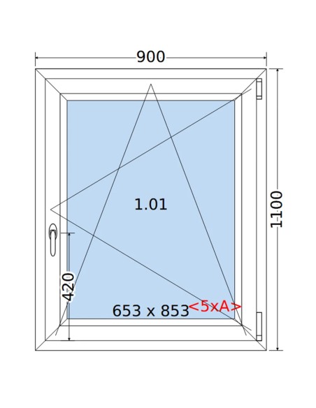 Kunststofffenster PVC Fenster 90 x 110 cm DREH/KIPP Salamander BluEvolution 82