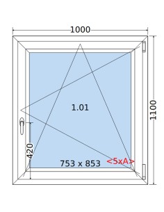 Kunststofffenster PVC Fenster 100 x 110 cm DREH/KIPP Salamander BluEvolution 82 2