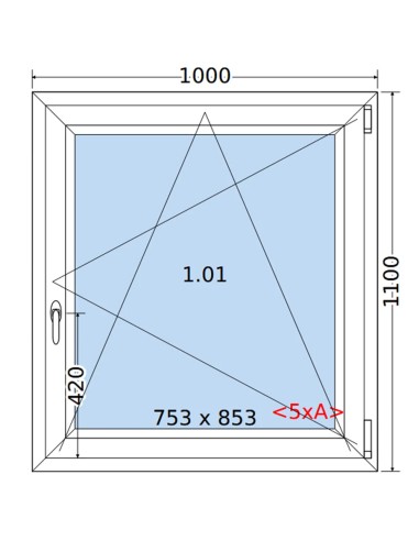 Kunststofffenster PVC Fenster 100 x 110 cm DREH/KIPP Salamander BluEvolution 82