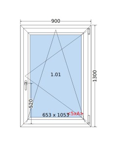 Kunststofffenster PVC Fenster 90 x 130 cm DREH/KIPP Salamander BluEvolution 82 2