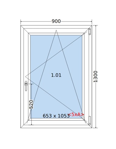 Kunststofffenster PVC Fenster 90 x 130 cm DREH/KIPP Salamander BluEvolution 82