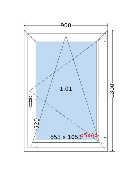 Kunststofffenster PVC Fenster 90 x 130 cm DREH/KIPP Salamander BluEvolution 82