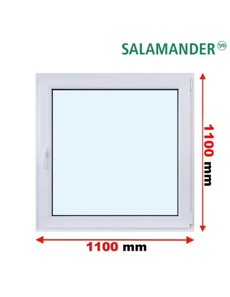 Kunststofffenster PVC Fenster 110 x 110 cm DREH/KIPP Salamander BluEvolution 82