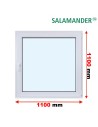 Kunststofffenster PVC Fenster 110 x 110 cm DREH/KIPP Salamander BluEvolution 82