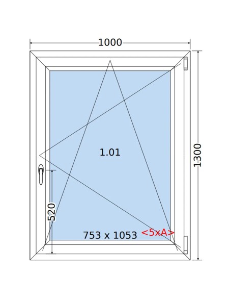 Kunststofffenster PVC Fenster 100 x 130 cm DREH/KIPP Salamander BluEvolution 82